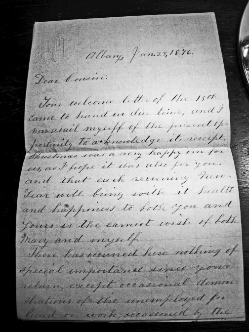 Jan. 1876 letter from John H. Bailey's cousin, William Walls