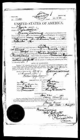 U.S.PassportApplications 1900-HarryVissering--mechanical engineer--and Edith