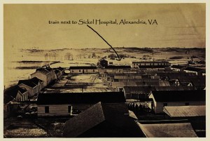 train next to Sickel Hospital, Alexandria, VA