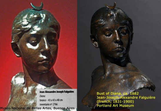 Two Falguiere bronze Dianas