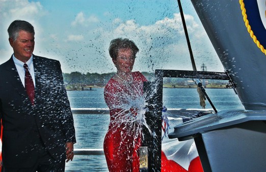 champagne across the bow